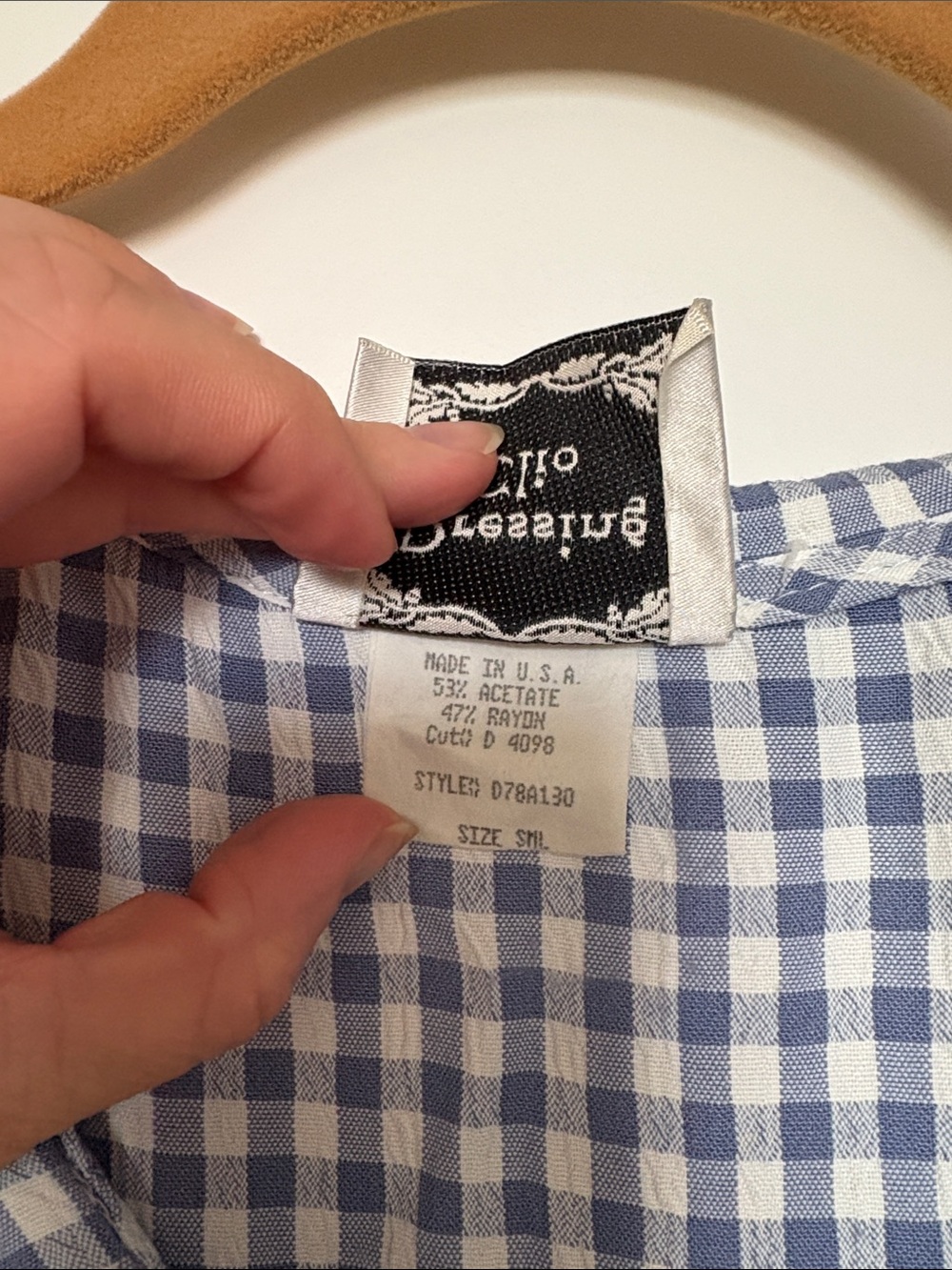 Vintage Dressing Clio Blue Gingham Midi Dress | Cottagecore Peter Pan Collar - Picture 4 of 5